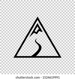 mountain triangle line isolated on transparent background