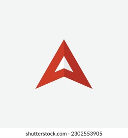 A with mountain triangle logo and icon. good for advanture and mountain community.