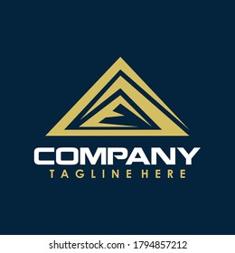 logotipo deportivo de triángulo de montaña concepto creativo