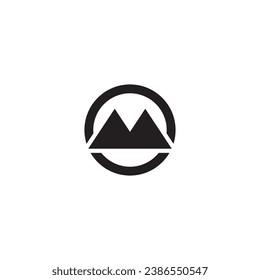 Mountain or Triangles and Circle logo or icon design