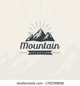 Mountain trip logo design Premium Vector