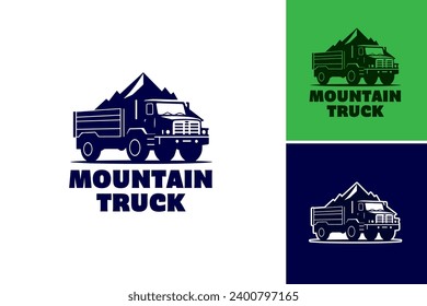 Mountain truck logo is a logo design featuring a rugged, outdoor-themed truck. suitable for adventure or outdoor-related businesses, like off-road vehicle manufacturers or outdoor gear retailers.