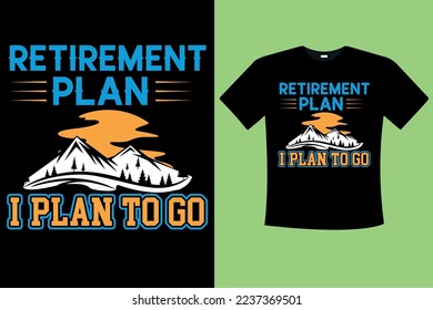 Diseño de camisetas de montaña, diseño de camisetas del plan de retiro