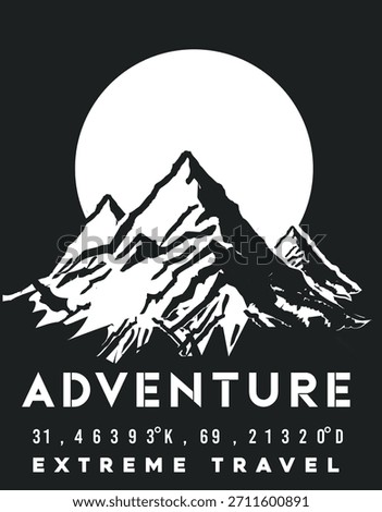 Mountain t-shirt design with sun