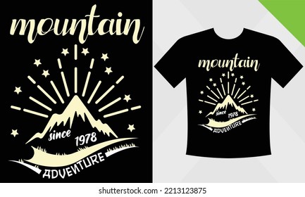 mountain t-shirt design template eps file for mountain vector