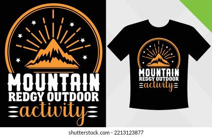 mountain t-shirt design template eps file for mountain vector