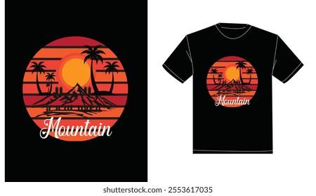 Mountain t-shirt design. Typography, modern, creative, classic t-shirt design. Illustrator graphics design. Editable template t-shirt design.