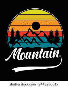 Vector de diseño de camiseta de montaña, diseño de camiseta de aventura