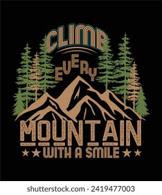 Mountain t-shirt design vector for men, women, girls, mom, mommy, father, and boys.