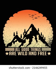 Mountain t-shirt design, t-shirt design, vintage t-shirt design