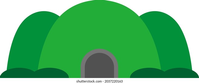 Mountain tunnel isolated vector illustration.