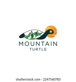 Mountain Turtle logo design inspiration Vector Design Template