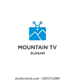Mountain TV logo icon design template vector illustration