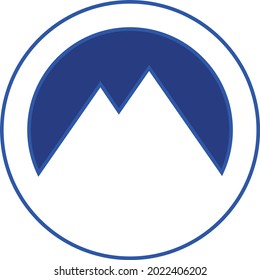 Mountain with two peak abstract emblem.