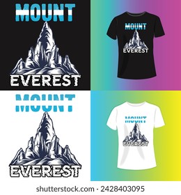     mountain typography graphics for slogan tee shirt with sun and stripes.