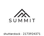 mountain typography logo nature concept initials M Summit, peak. vectors, icons, illustrations.
