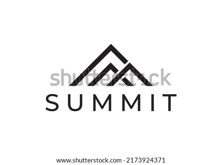 mountain typography logo nature concept initials M Summit, peak. vectors, icons, illustrations.
