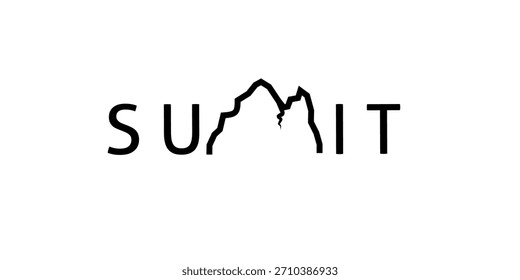 mountain typography logo nature, Summit, peak. Vectores, iconos, Ilustración vectorial