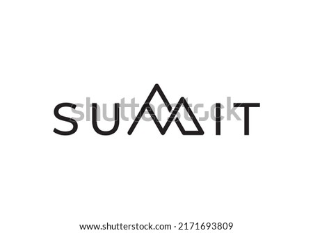 mountain typography logo nature, Summit, peak. vectors, icons, illustrations. ストックフォト © 