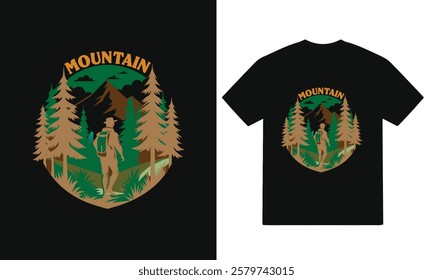 mountain and typography  t-shirts design