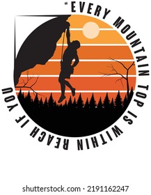  Mountain typography vector t-shirt design.