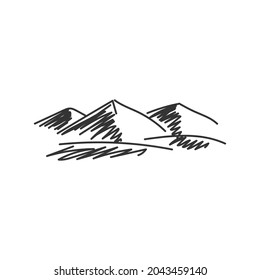 ilustración vectorial del contorno del valle de montaña