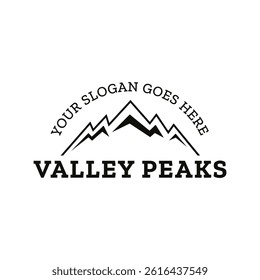 Mountain Valley Peaks Logo Design Template