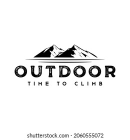 ilustración de un vector de montaña y un logotipo abstracto