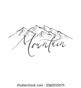 Bergvektor und abstrakte Logo-Illustration