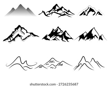 Arte vectorial de montaña, iconos y gráficos para el Vector gratuito eps 10 archivo 