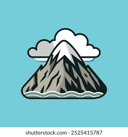 Projeto de ilustração de arte vetorial de montanha
