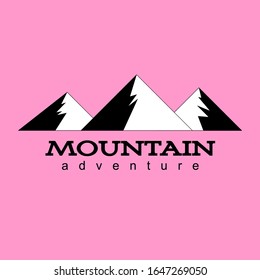 mountain vector background color pink, logo mountain. EPS 10