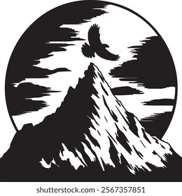 mountain vector, mountain black, hill, mountain silhouette 
