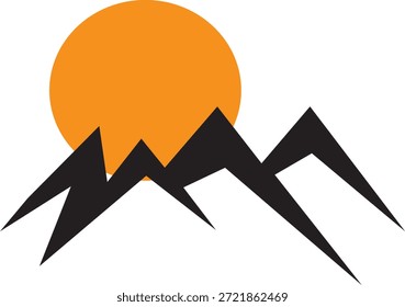 Mountain vector black and orange colur