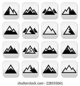 Mountain vector buttons set 