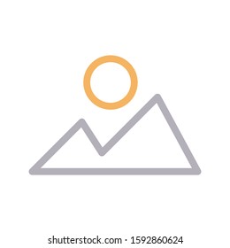 mountain vector color line icon  