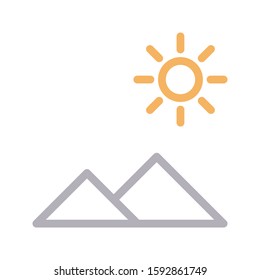 mountain vector color line icon 