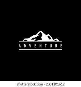 mountain vector design logo template. with black and white abstract texture.