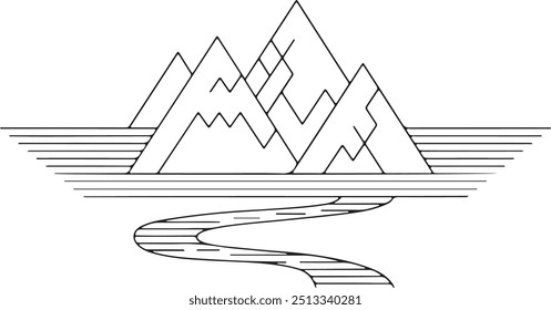 Projeto de vetor de montanha com fundo branco