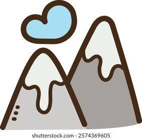 Mountain vector doodle illustration and graphic