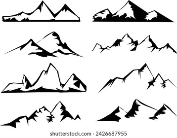 Mountain vector elements Create your own outdoor label, wilderness retro patch, adventure vintage badges, hiking stamps.