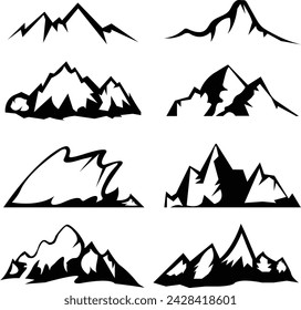 Mountain vector elements Create your own outdoor label, wilderness retro patch, adventure vintage badges, hiking stamps.