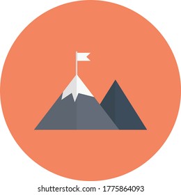 mountain vector flat color icon