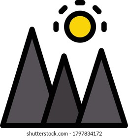 mountain vector flat color icon 