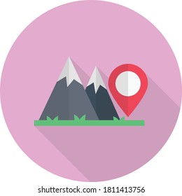 icono de color plano de vector de montaña 