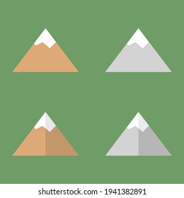 Mountain vector flat icon on green background