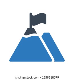 mountain vector glyph colour icon 
