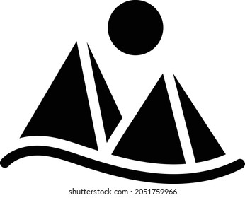 mountain vector glyph flat icon