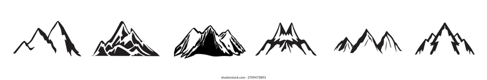 Mountain vector, hill vector, Mountain silhouette