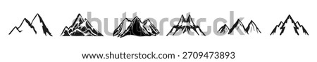 Mountain vector, hill vector, Mountain silhouette
